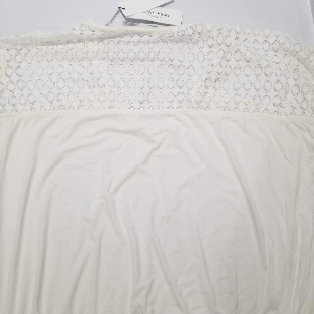 Calvin Klein Crochet-Shoulder Tunic Cover Up Size L/XL - Picture 8 of 14